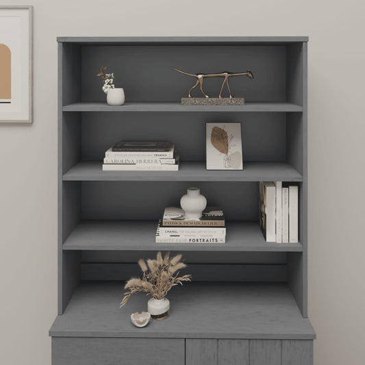 Highboard top HAMAR mørkegrå 90x30x100 cm massivt træ