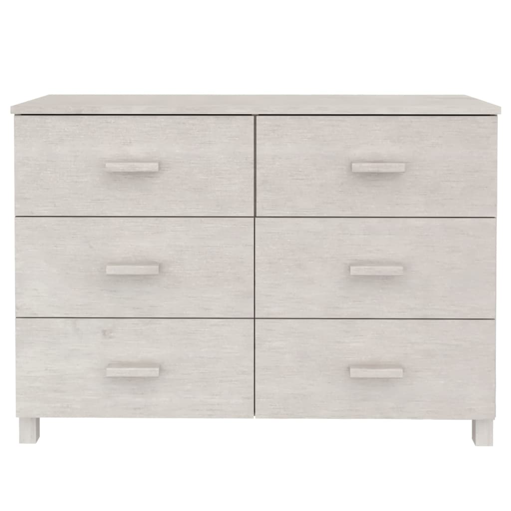 Skænk HAMAR Hvid 113x40x80 cm Massiv Fyr