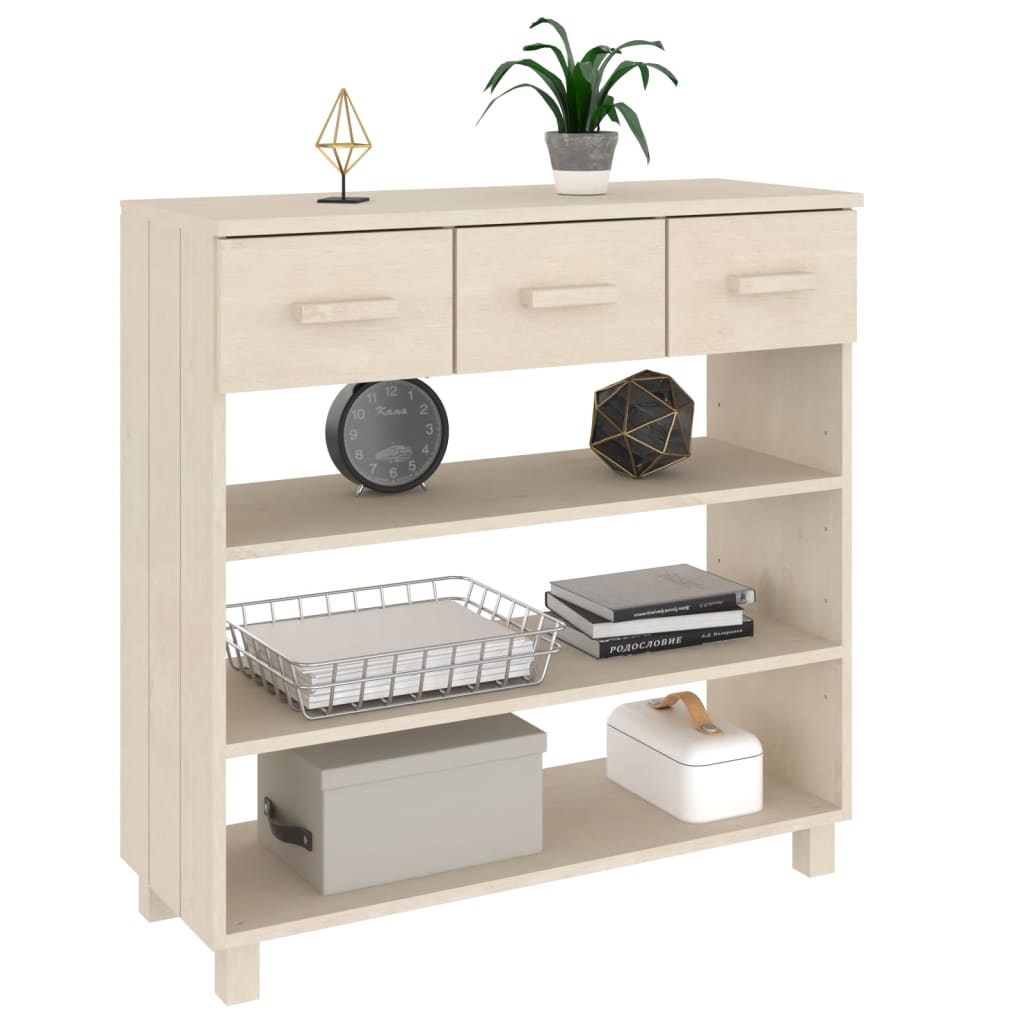 Konsolbord HAMAR honningbrun 90x35x90 cm massiv fyrretræ