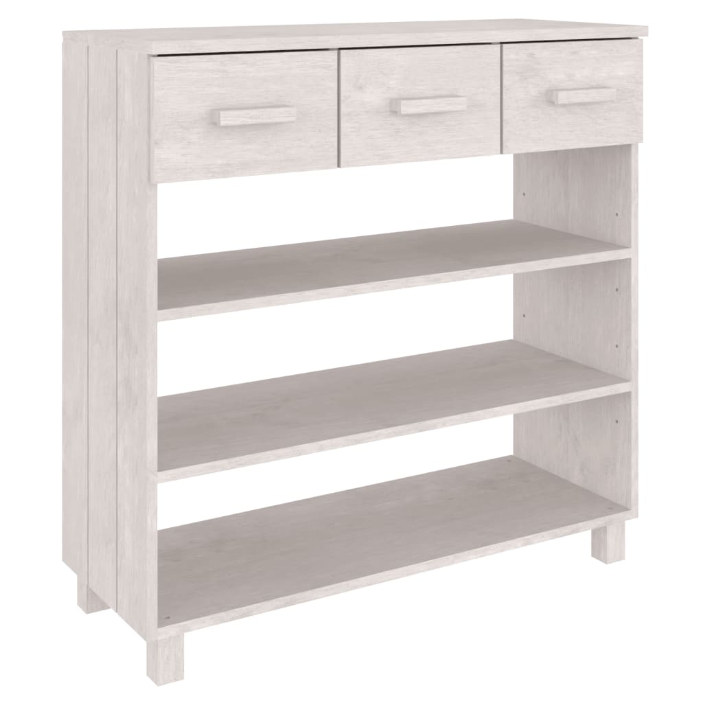 Konsolbord HAMAR Hvid 90x35x90 cm massiv fyrretræ