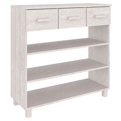 Konsolbord HAMAR Hvid 90x35x90 cm massiv fyrretræ