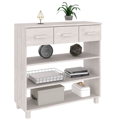 Konsolbord HAMAR Hvid 90x35x90 cm massiv fyrretræ