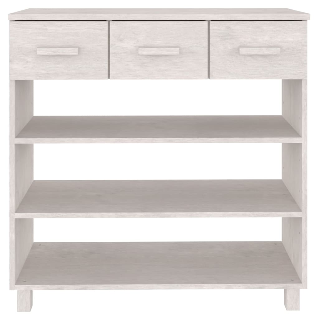 Konsolbord HAMAR Hvid 90x35x90 cm massiv fyrretræ