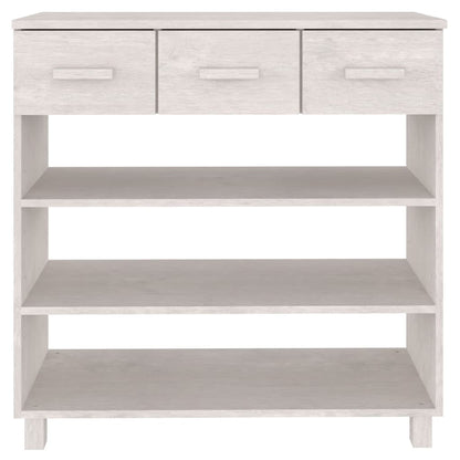 Konsolbord HAMAR Hvid 90x35x90 cm massiv fyrretræ