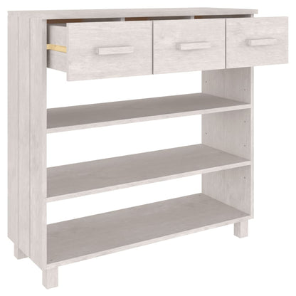Konsolbord HAMAR Hvid 90x35x90 cm massiv fyrretræ