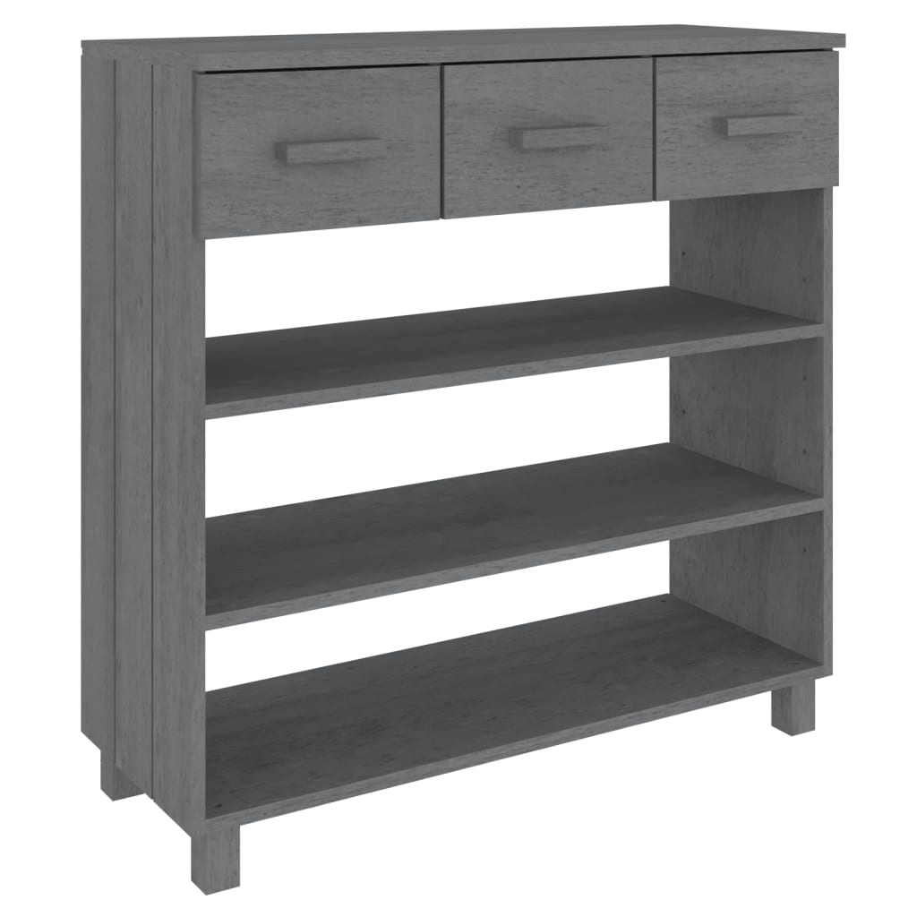 Konsolbord HAMAR mørkegrå 90x35x90 cm massiv fyrretræ