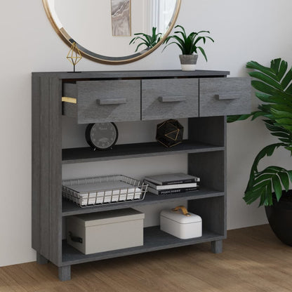 Konsolbord HAMAR mørkegrå 90x35x90 cm massiv fyrretræ