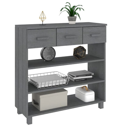 Konsolbord HAMAR mørkegrå 90x35x90 cm massiv fyrretræ