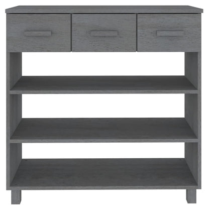 Konsolbord HAMAR mørkegrå 90x35x90 cm massiv fyrretræ