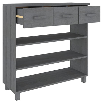 Konsolbord HAMAR mørkegrå 90x35x90 cm massiv fyrretræ