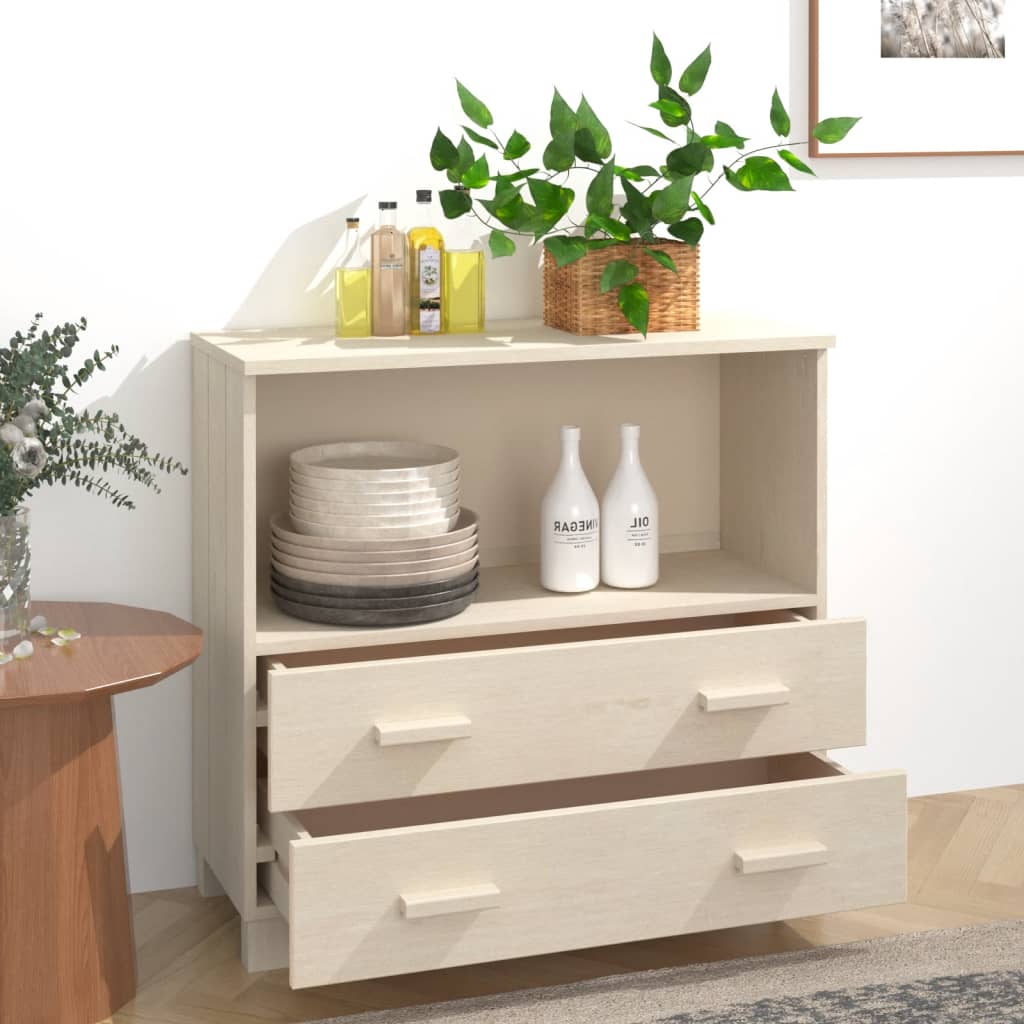 Skænk HAMAR honningbrun 85x35x80 cm massiv fyrretræ