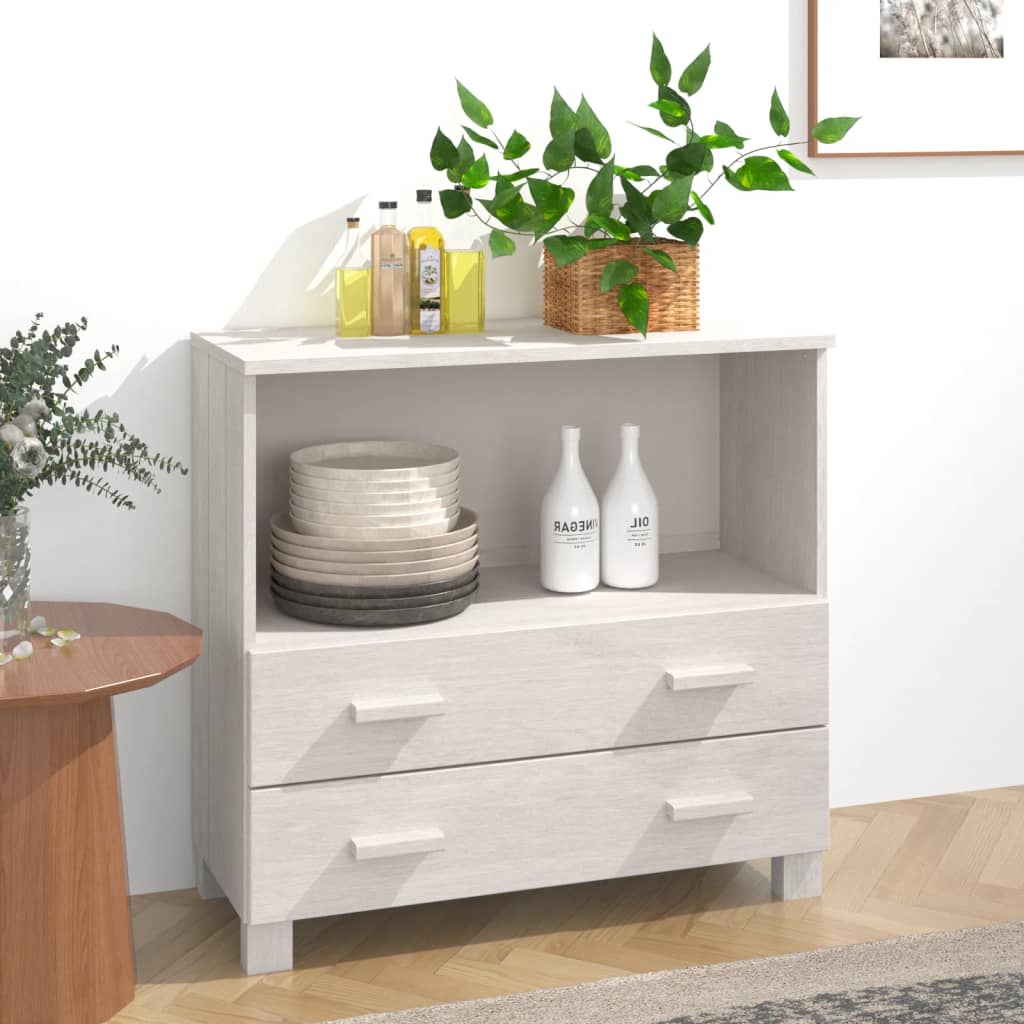Skænk HAMAR Hvid 85x35x80 cm Massiv Fyr