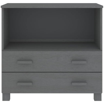 Sideboard HAMAR Dunkelgrau 85x35x80 cm Massivholz Kiefer