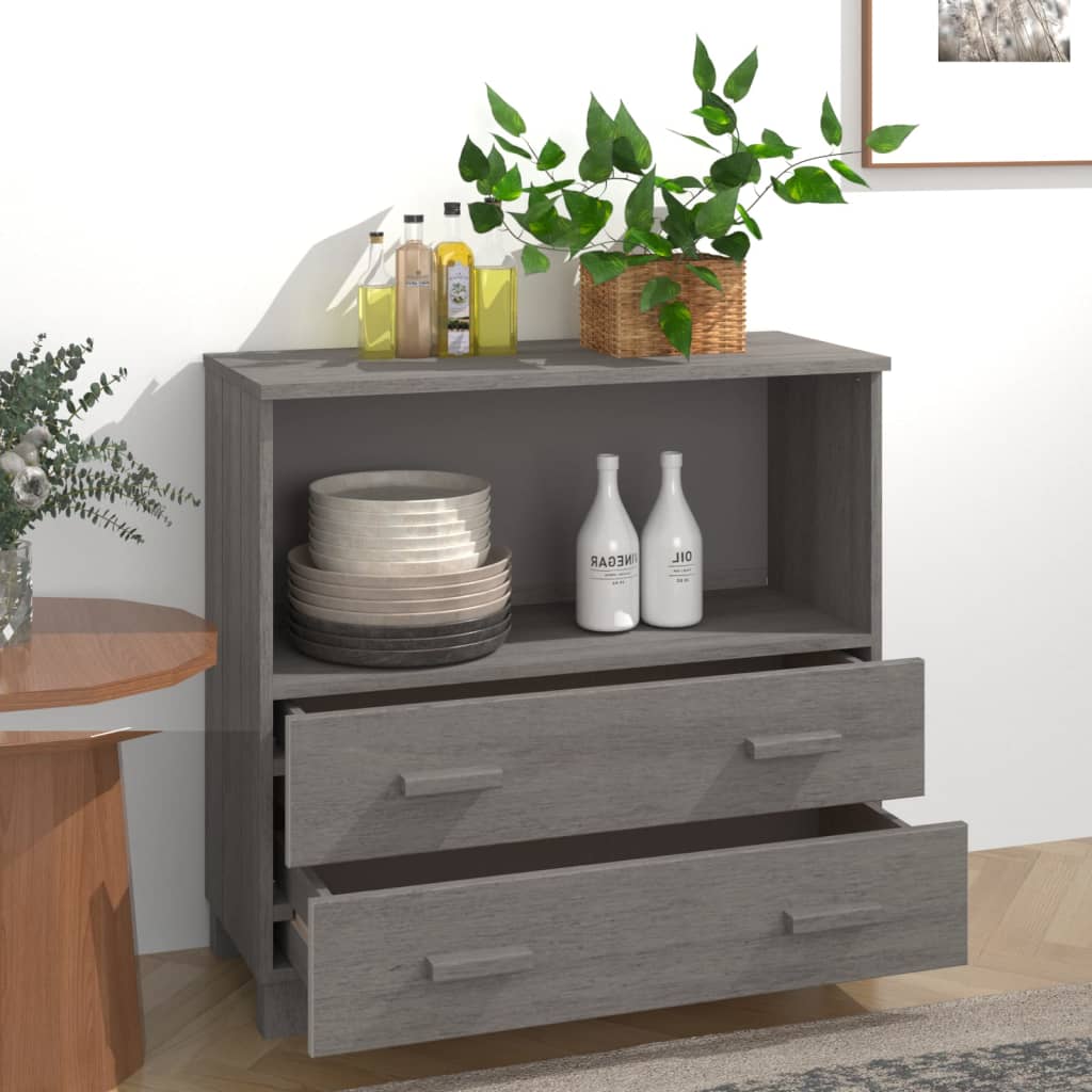 Skænk HAMAR Lysegrå 85x35x80 cm Massiv Fyr