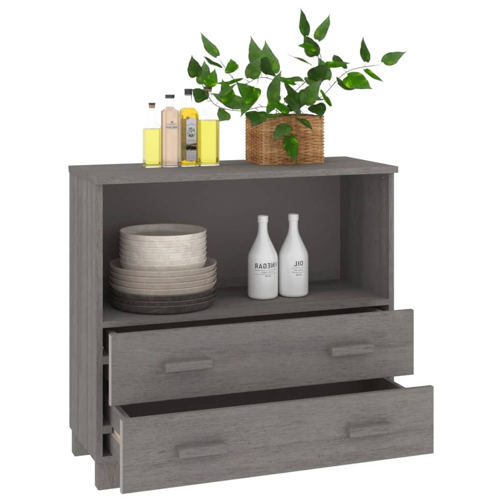 Skænk HAMAR Lysegrå 85x35x80 cm Massiv Fyr