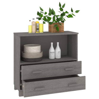 Skænk HAMAR Lysegrå 85x35x80 cm Massiv Fyr