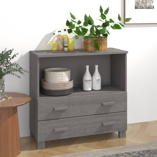 Skænk HAMAR Lysegrå 85x35x80 cm Massiv Fyr
