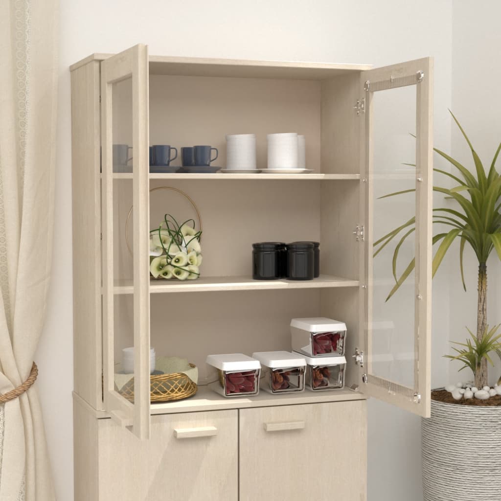 Highboard top HAMAR honningbrun 85x35x100 cm massivt træ