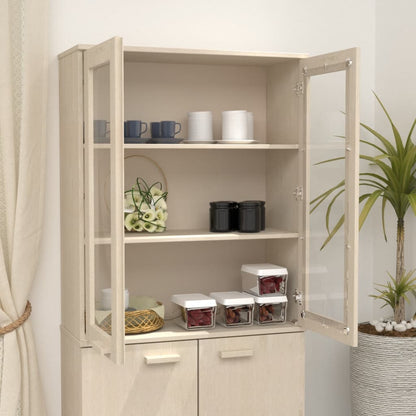 Highboard top HAMAR honningbrun 85x35x100 cm massivt træ