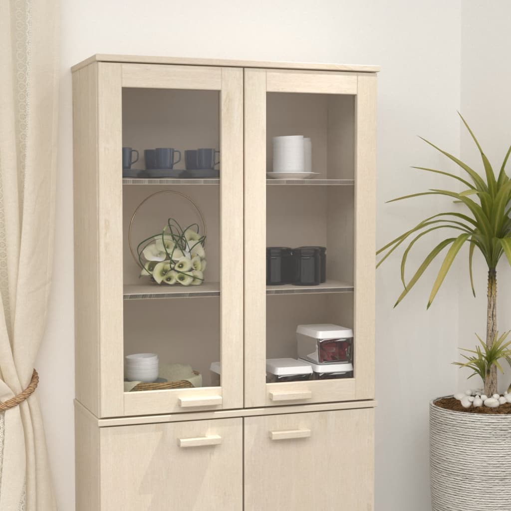 Highboard top HAMAR honningbrun 85x35x100 cm massivt træ