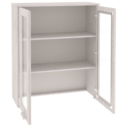 Highboard-Oberteil HAMAR Weiß 85x35x100 cm Massivholz