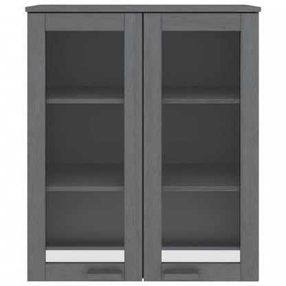 Highboard-Oberteil HAMAR Dunkelgrau 85x35x100 cm Massivholz