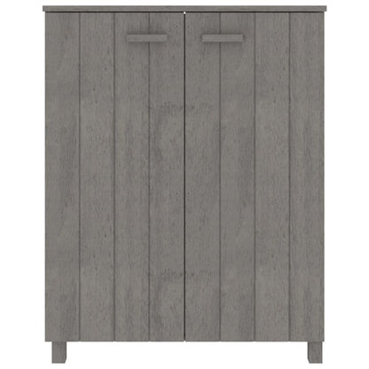 Schuhschrank HAMAR Hellgrau 85x40x108 cm Massivholz Kiefer