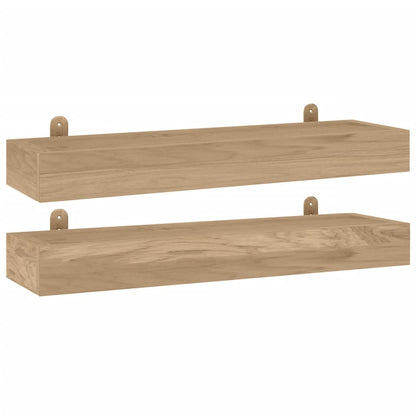 Wandregale 2 Stk. 60x15x4 cm Massivholz Teak