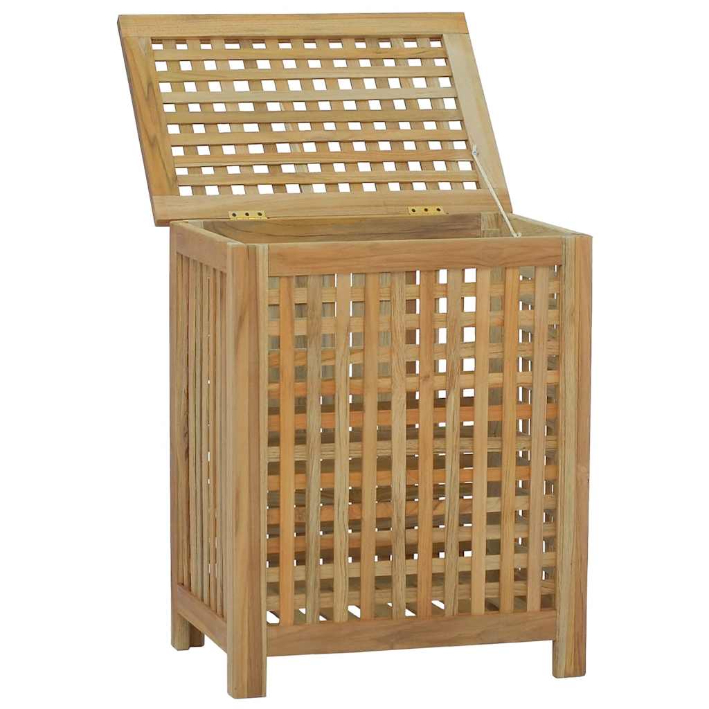 Wäschebehälter 50x35x60 cm Massivholz Teak