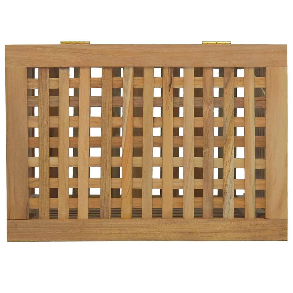 Wäschebehälter 50x35x60 cm Massivholz Teak