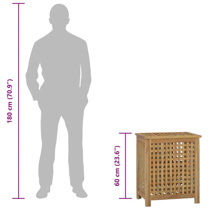 Wäschebehälter 50x35x60 cm Massivholz Teak