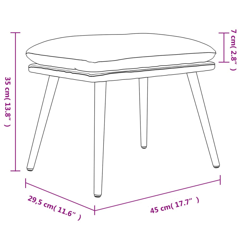 Fußhocker Senfgelb 45x29,5x35 cm Stoff