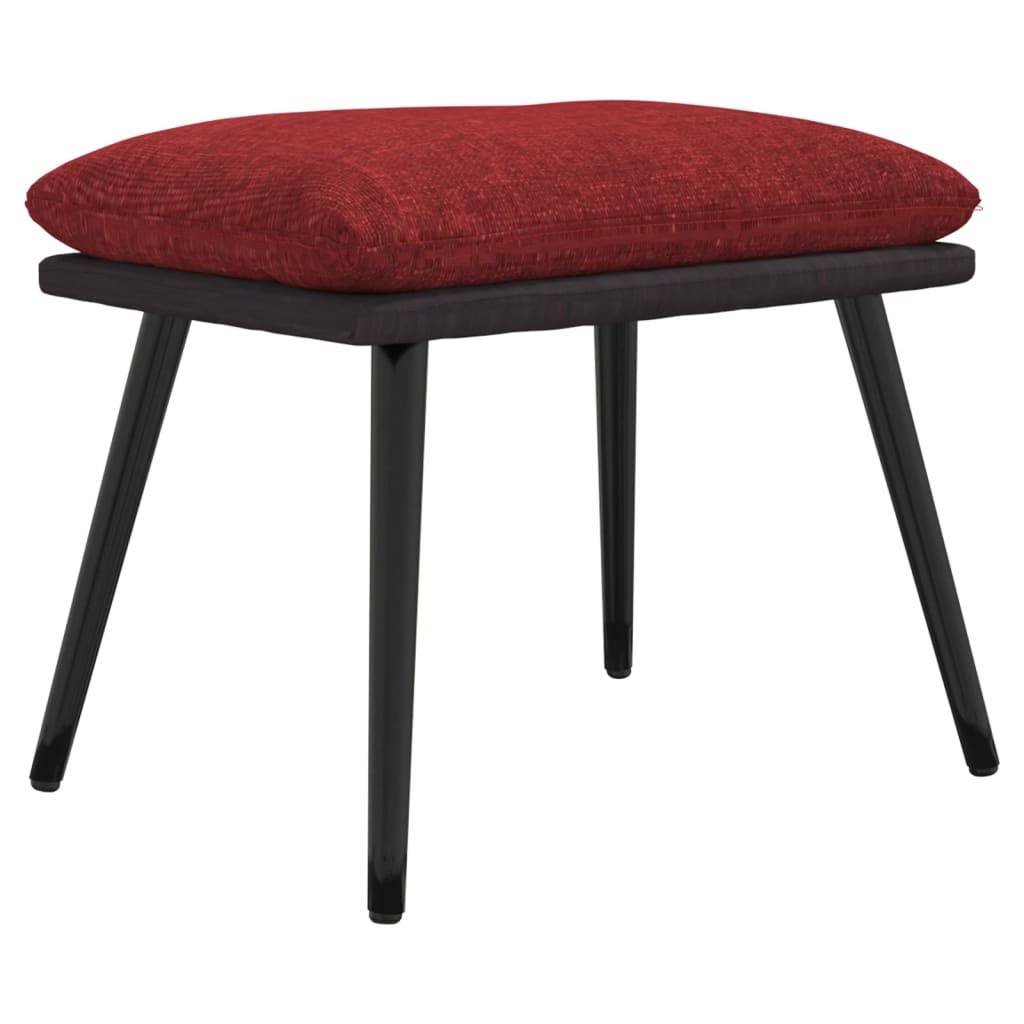 Fußhocker Weinrot 45x29,5x35 cm Stoff und Kunstleder