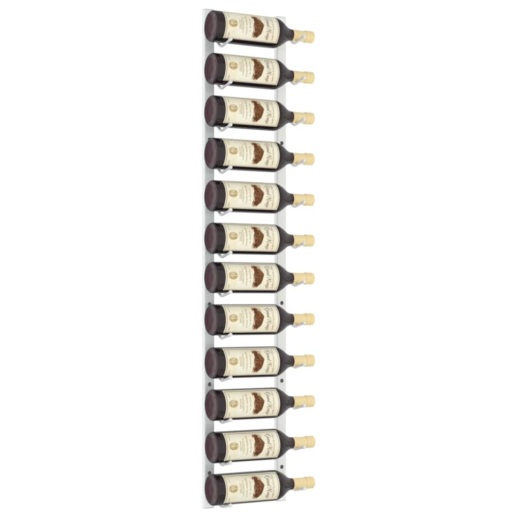 Wand-Weinregal für 12 Flaschen Weiß Eisen