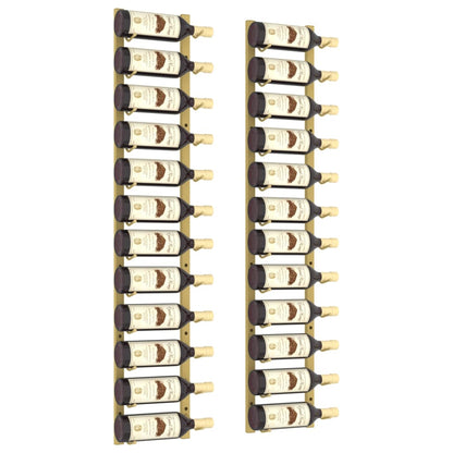Wand-Weinregal für 12 Flaschen 2 Stk. Golden Eisen