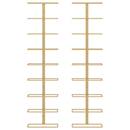 Wand-Weinregale für 9 Flaschen 2 Stk. Golden Eisen