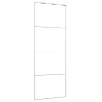 Schiebetür ESG-Mattglas und Aluminium 76x205 cm Weiß