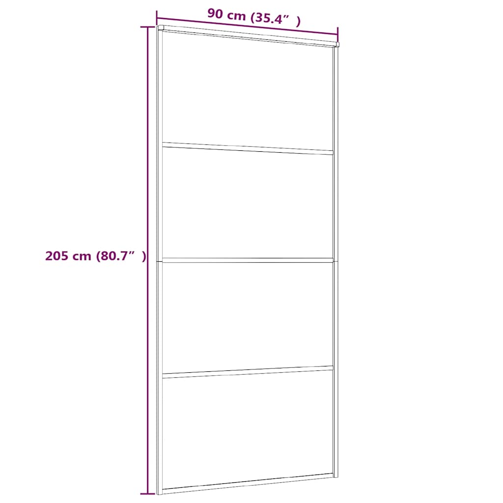 Schiebetür ESG-Mattglas und Aluminium 90x205 cm Weiß