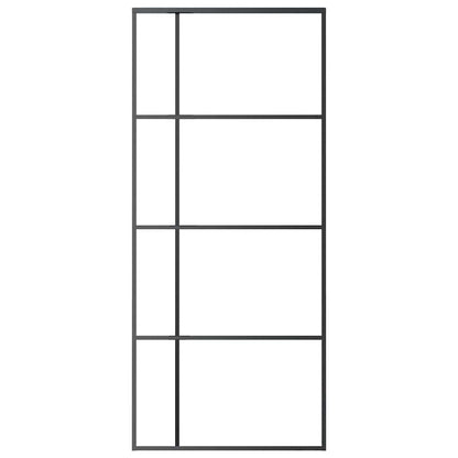 Schiebetür ESG-Glas und Aluminium 90x205 cm Schwarz