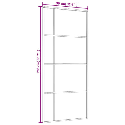 Schiebetür ESG-Glas und Aluminium 90x205 cm Schwarz