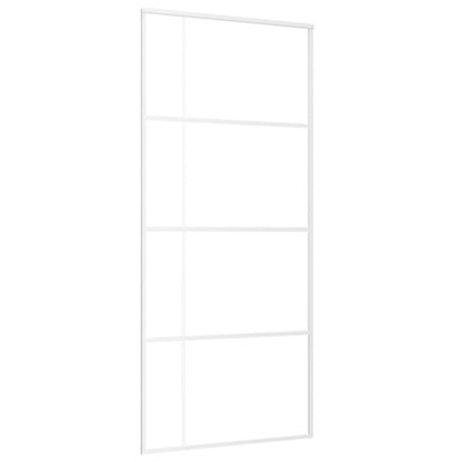 Schiebetür ESG-Glas und Aluminium 90x205 cm Weiß