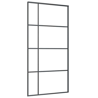 Schiebetür ESG Glas und Aluminium mattiert 102,5x205 cm Schwarz