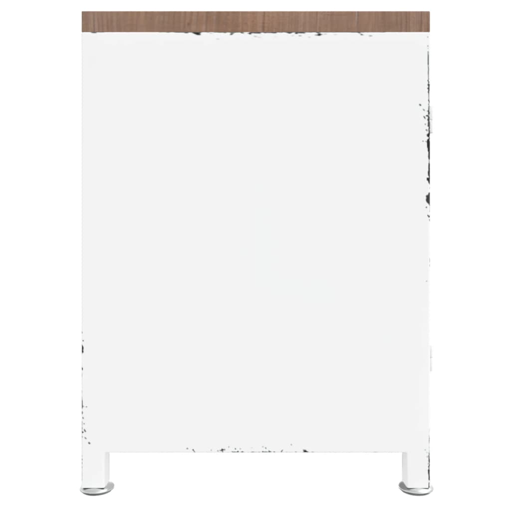 TV-Schrank Weiß 110x30x40 cm Eisen und Massivholz Tanne