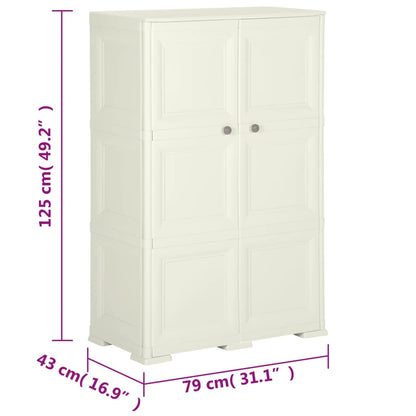 Kunststoffschrank 79x43x125 cm Holzdesign Vanilleeis