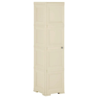 Kunststoffschrank 40x43x164 cm Holzdesign Angora-Weiß