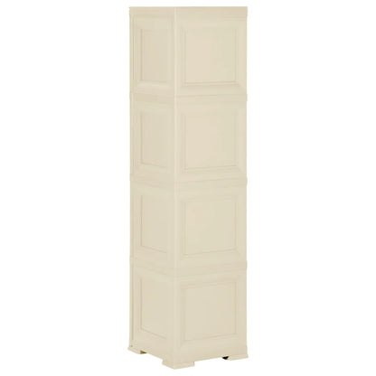Kunststoffschrank 40x43x164 cm Holzdesign Angora-Weiß