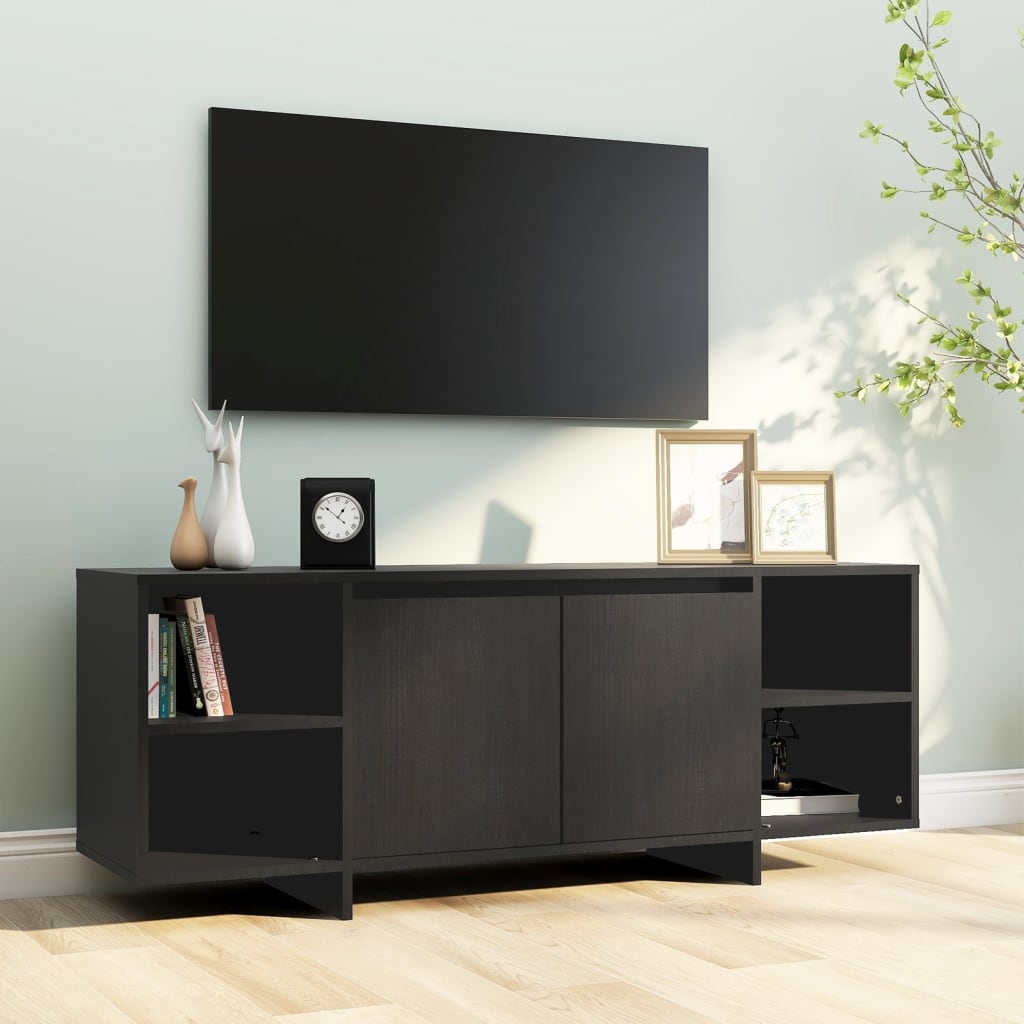 TV-skab Sort 130x35x50 cm Træ Materiale