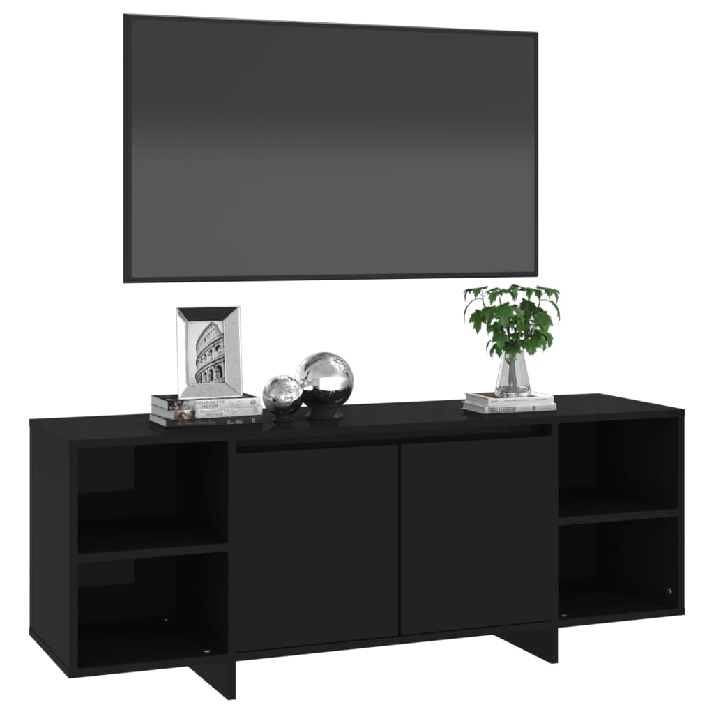 TV-skab Sort 130x35x50 cm Træ Materiale