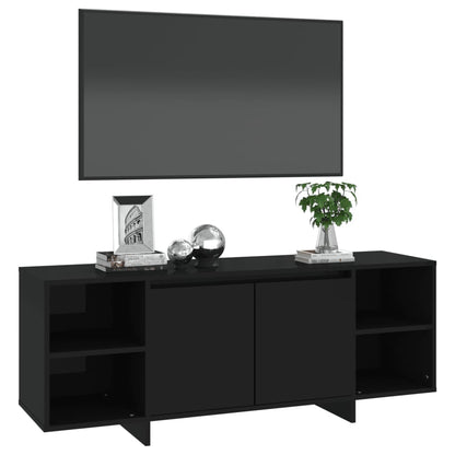 TV-skab Sort 130x35x50 cm Træ Materiale