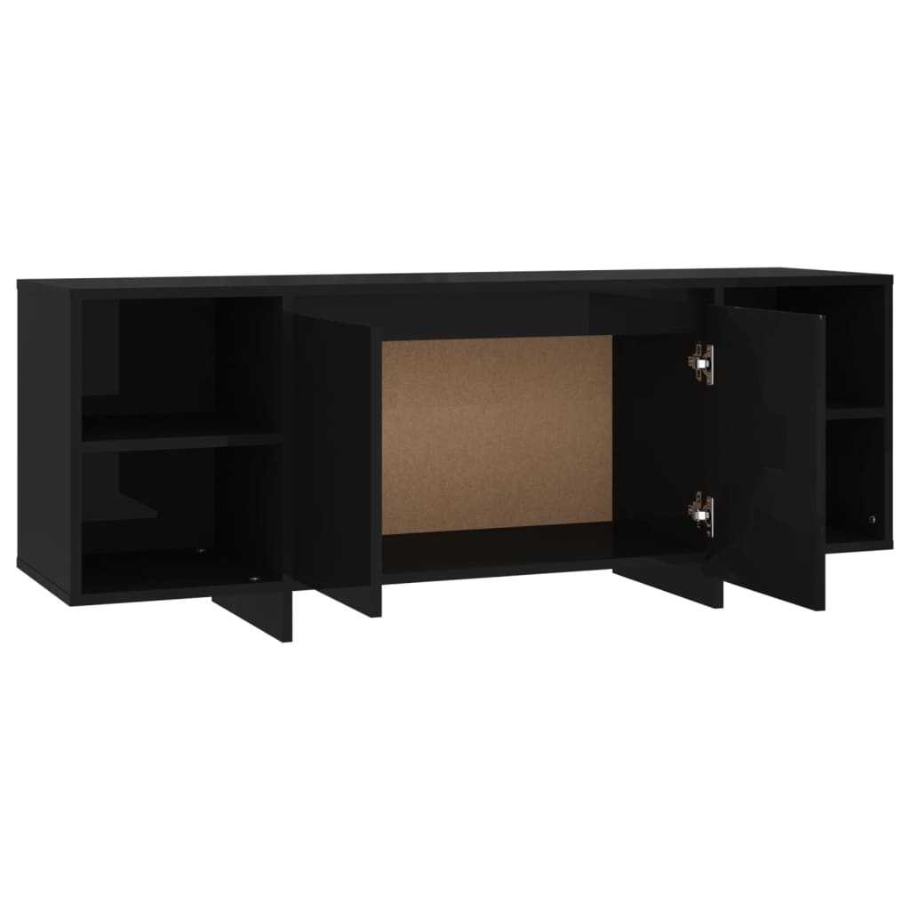 TV-skab Sort 130x35x50 cm Træ Materiale